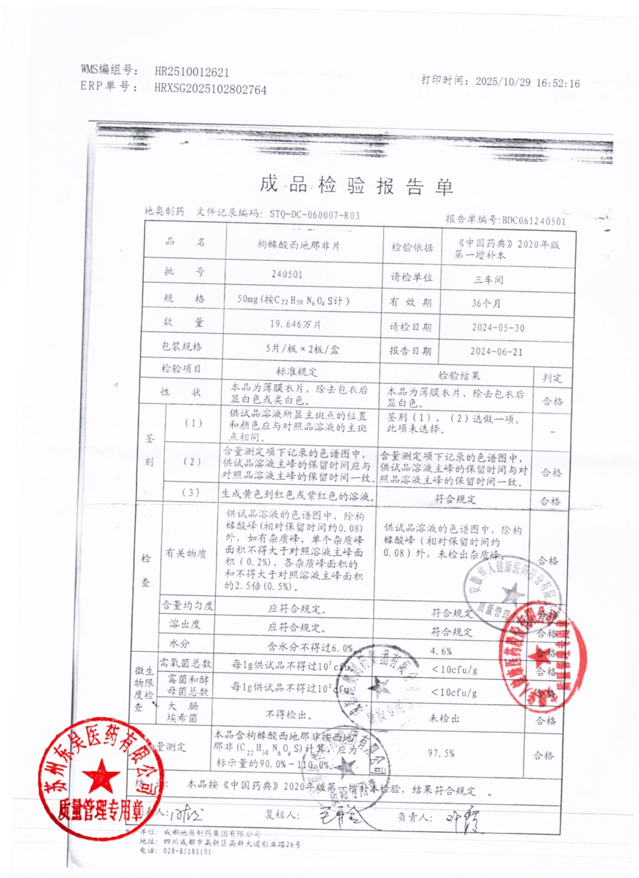 240501枸橼酸西地那非片