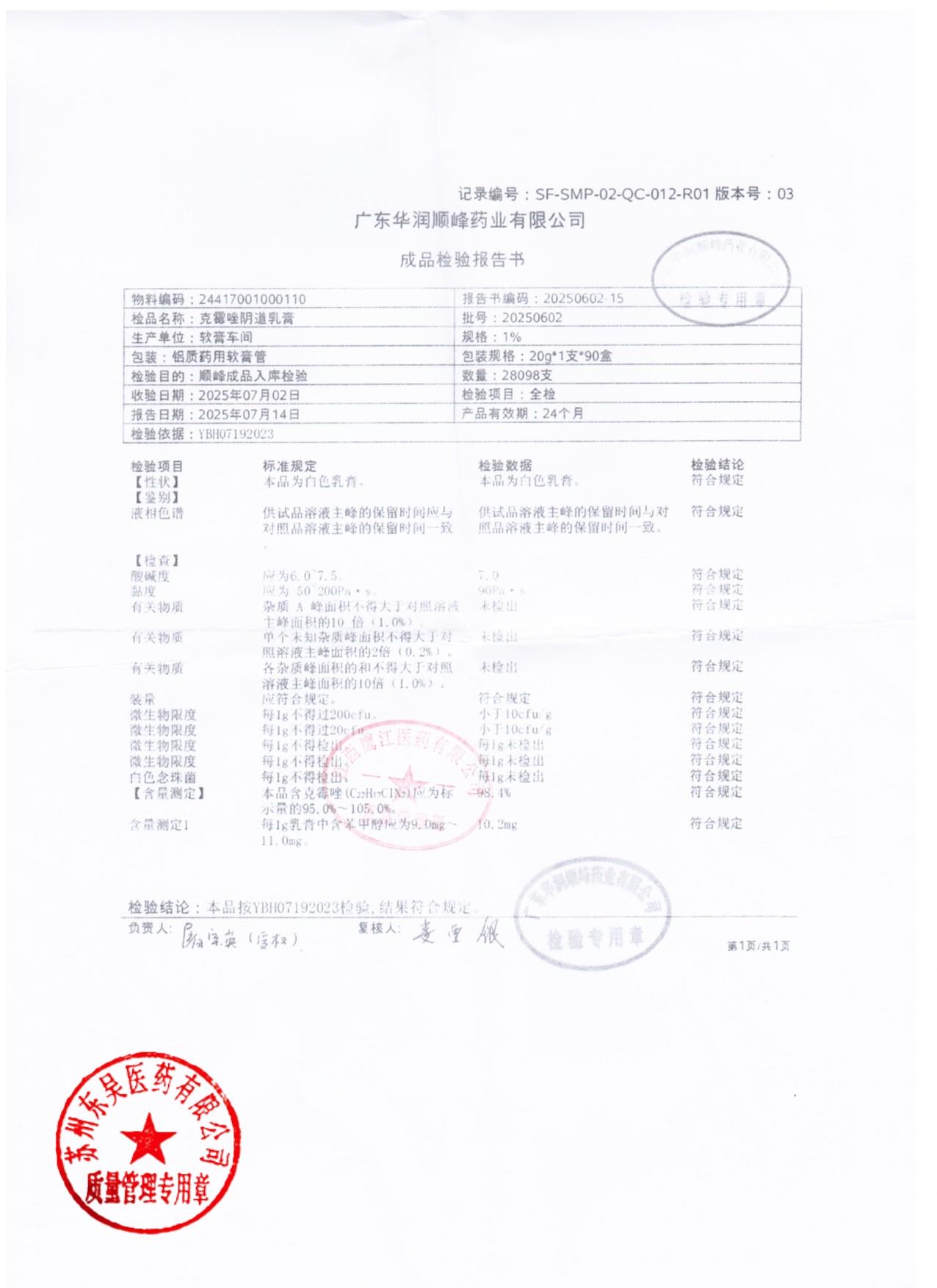 20250602克霉唑阴道乳膏