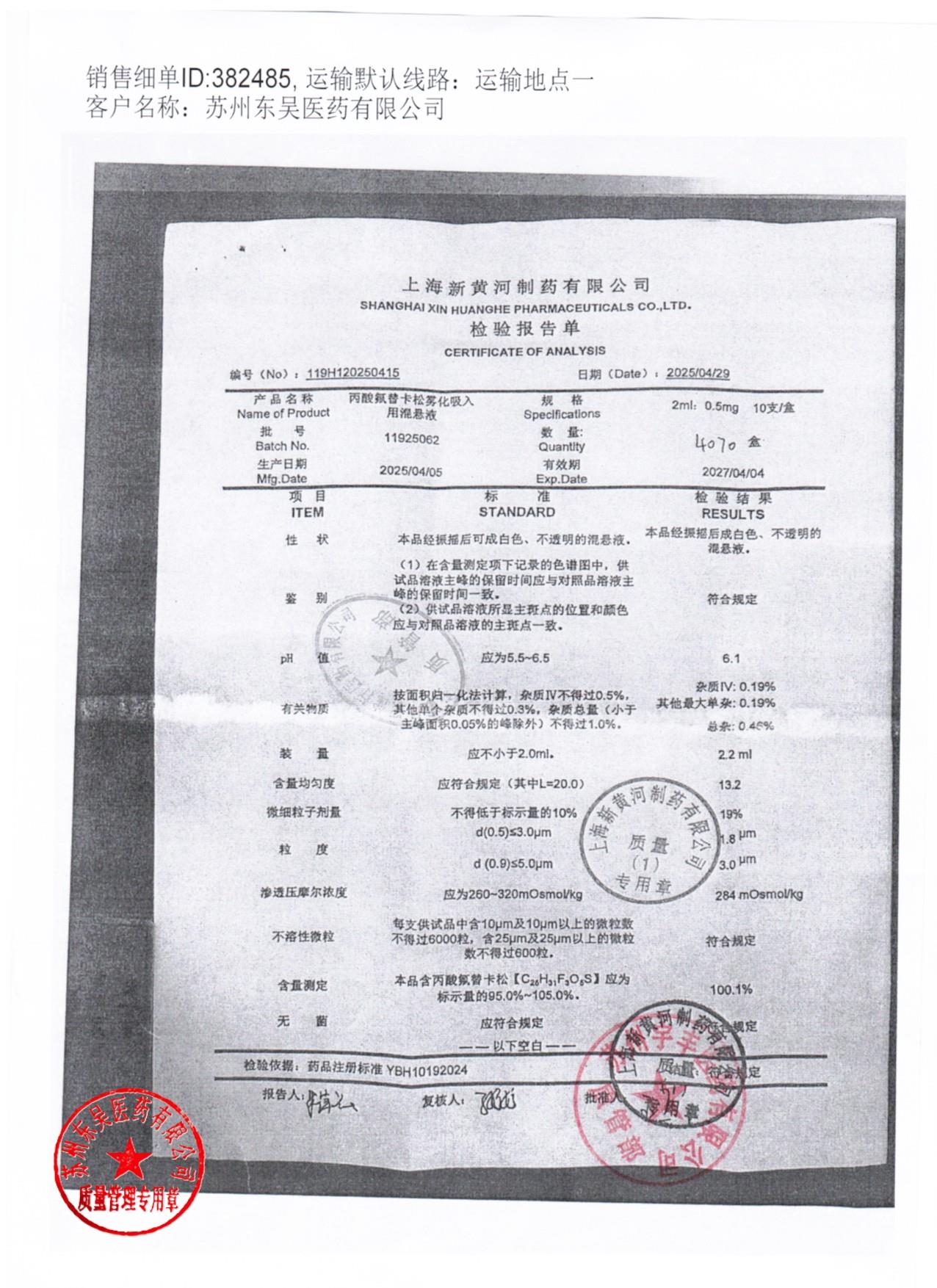 11925062丙酸氟替卡松雾化吸入剂