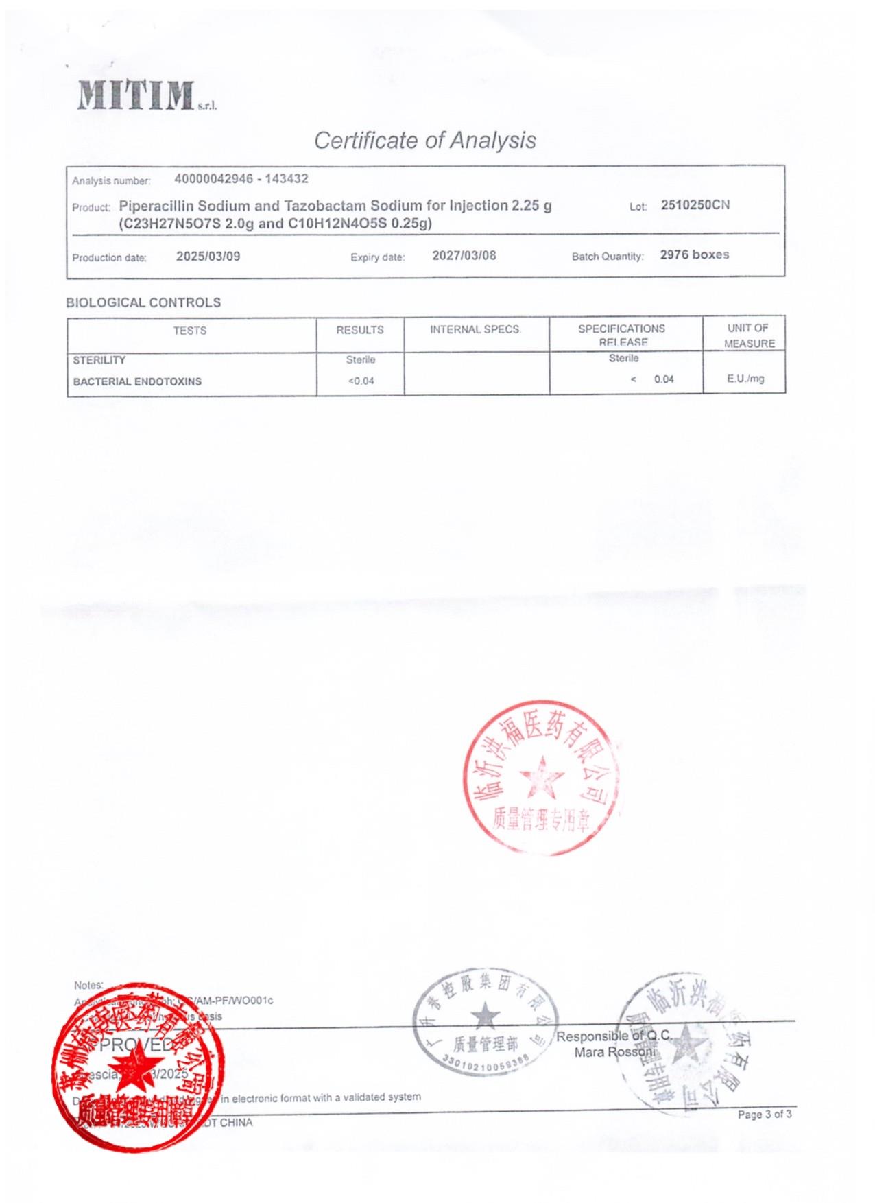 2510250CN注射用哌拉西林钠他唑巴坦钠3