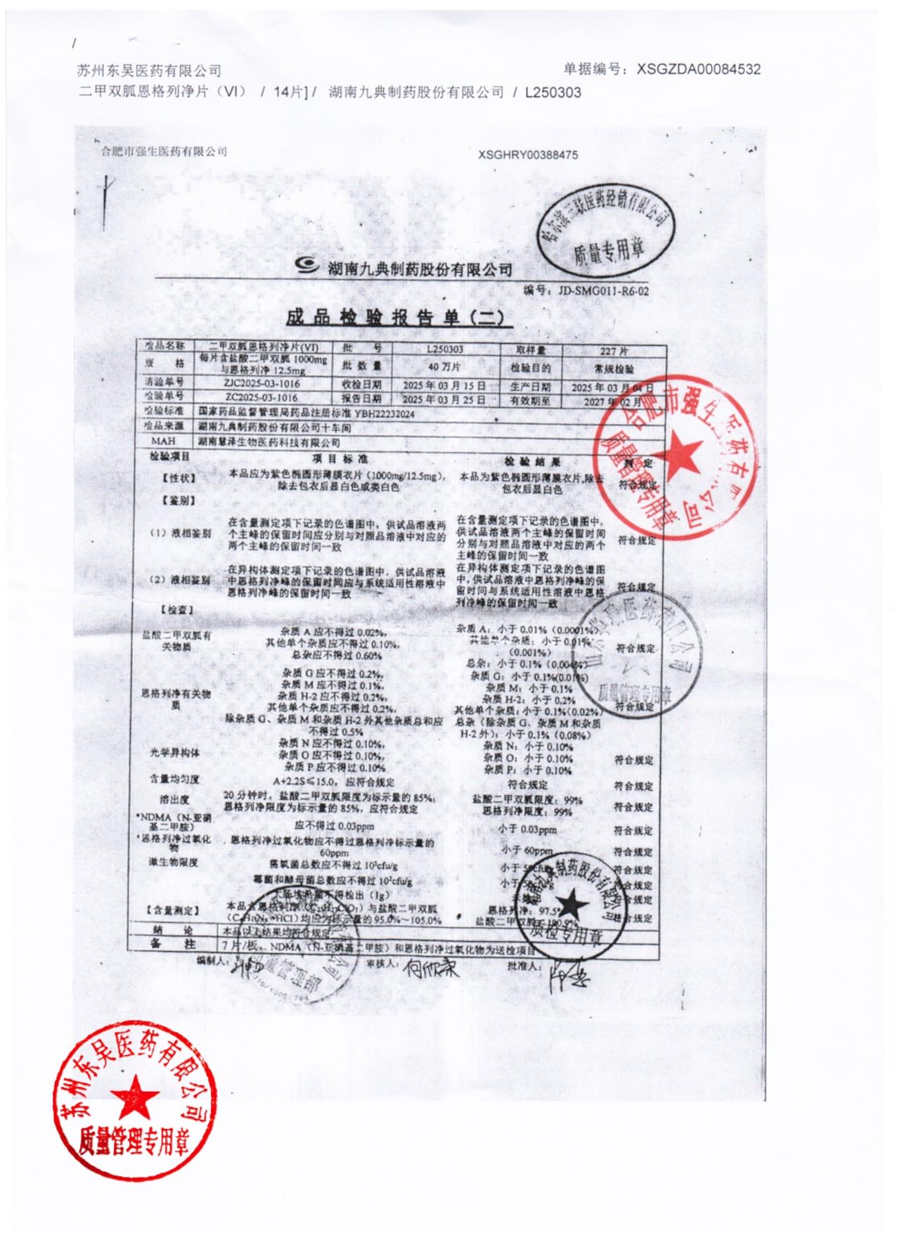 L250303二甲双胍恩格列净片