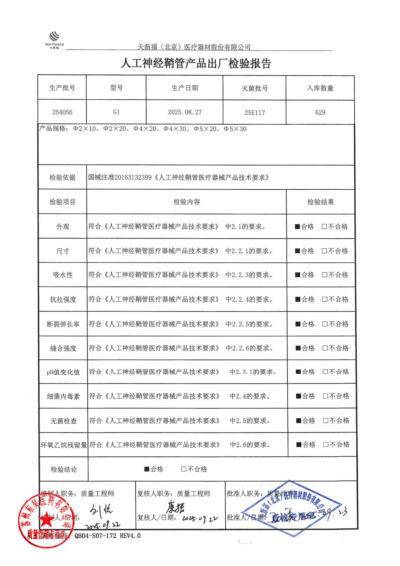 254056人工神经鞘管