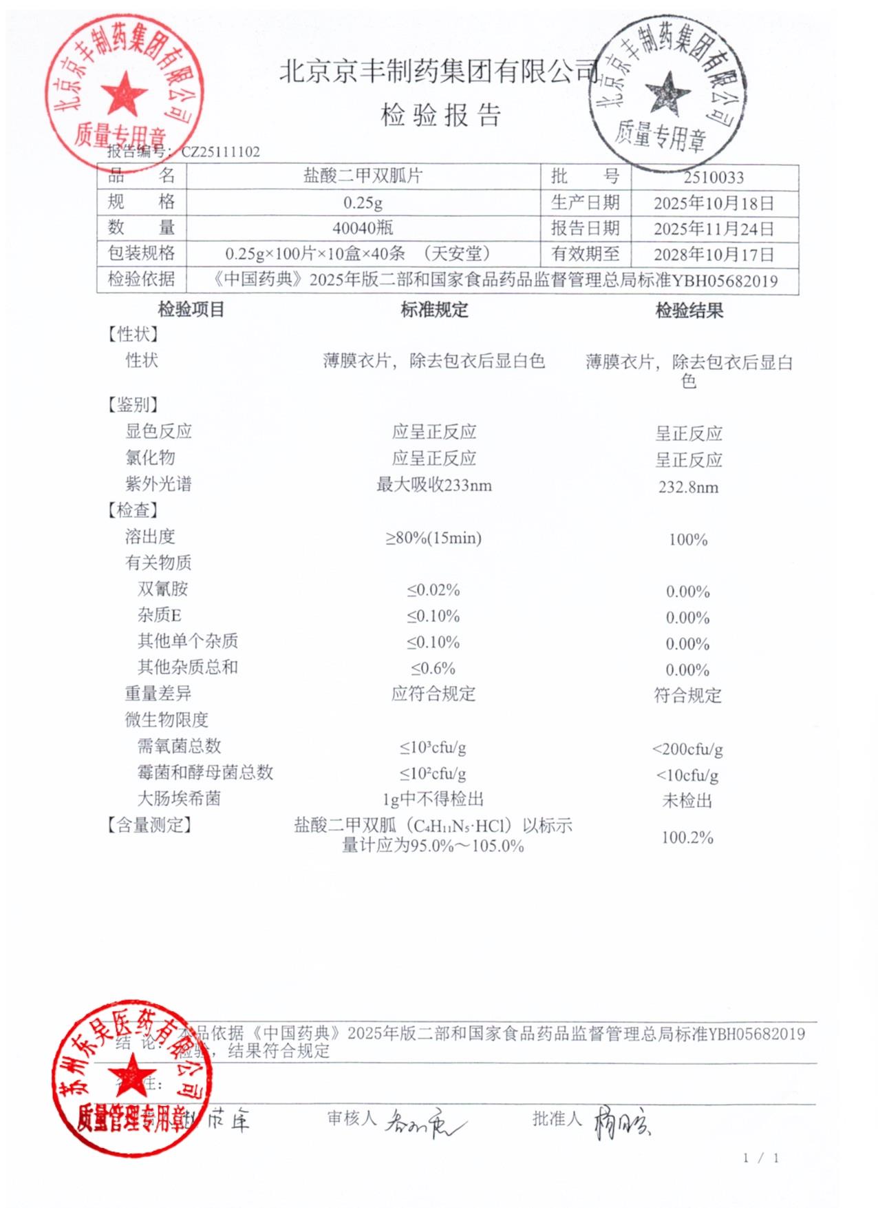 2510033盐酸二甲双胍片