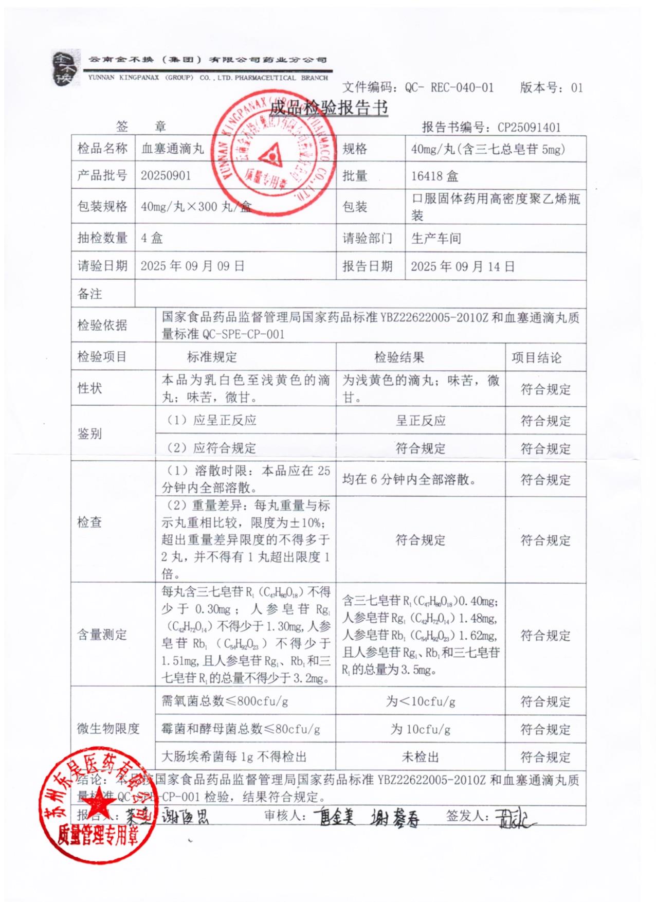 20250901血塞通滴丸