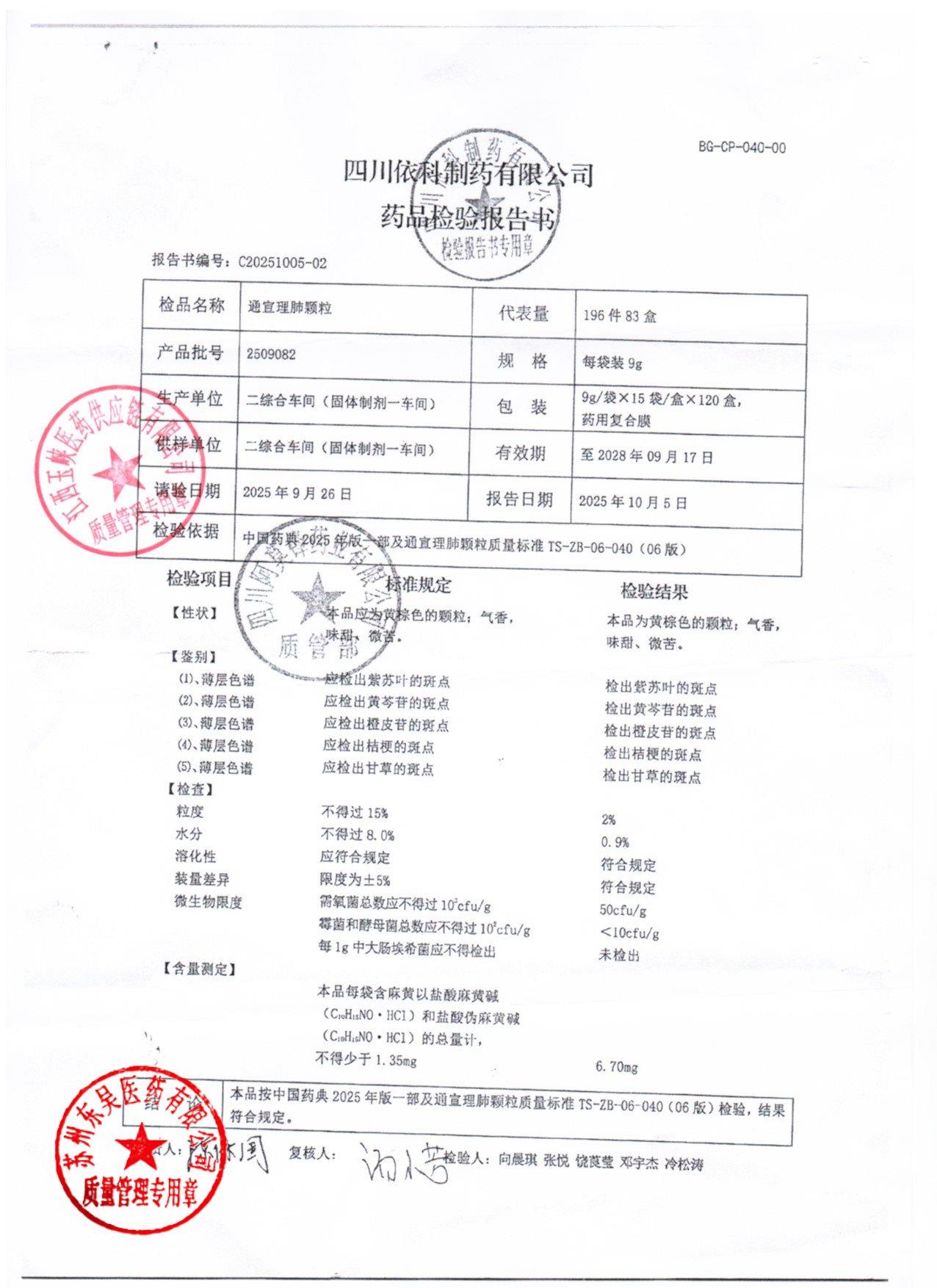 2509082通宣理肺颗粒