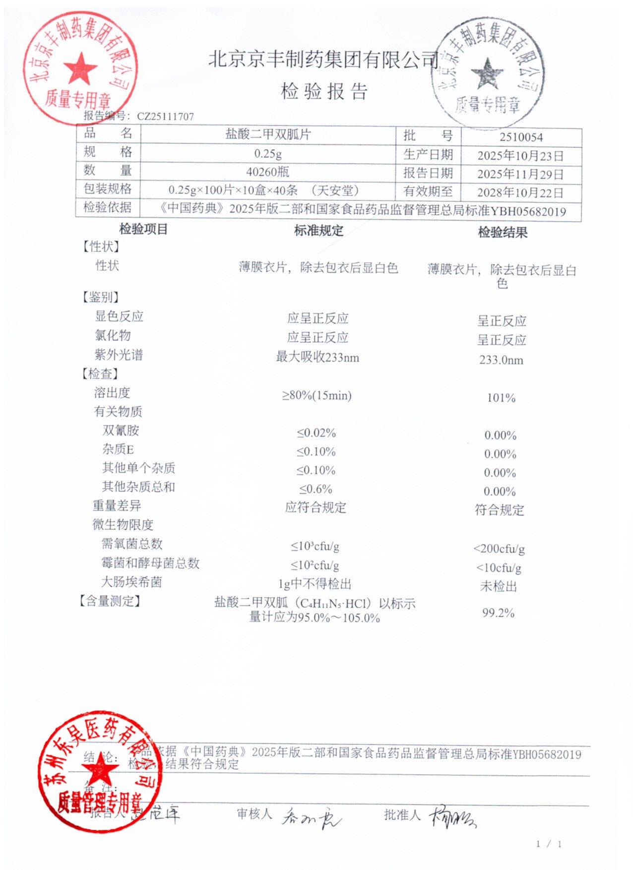 2510054盐酸二甲双胍片