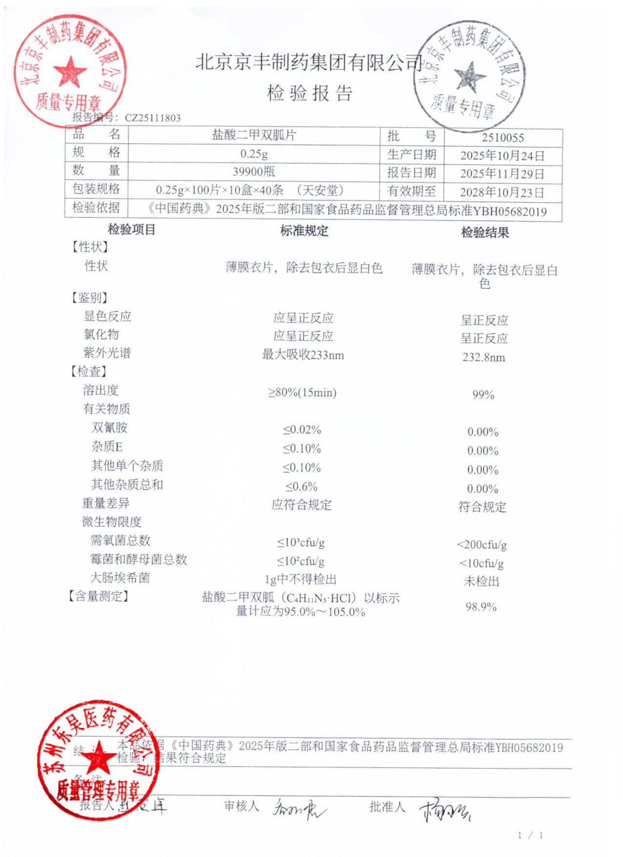 2510055盐酸二甲双胍片