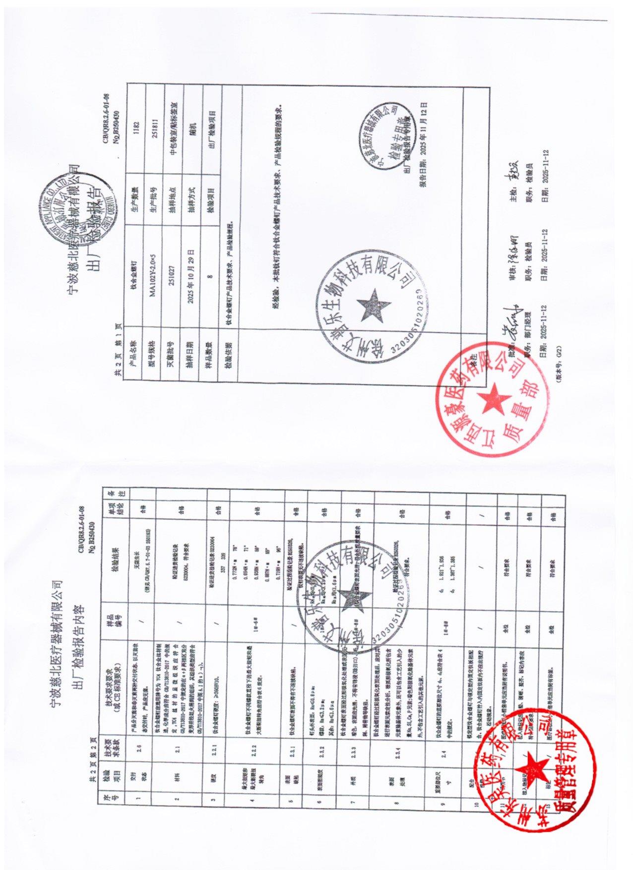 251811钛合金螺钉