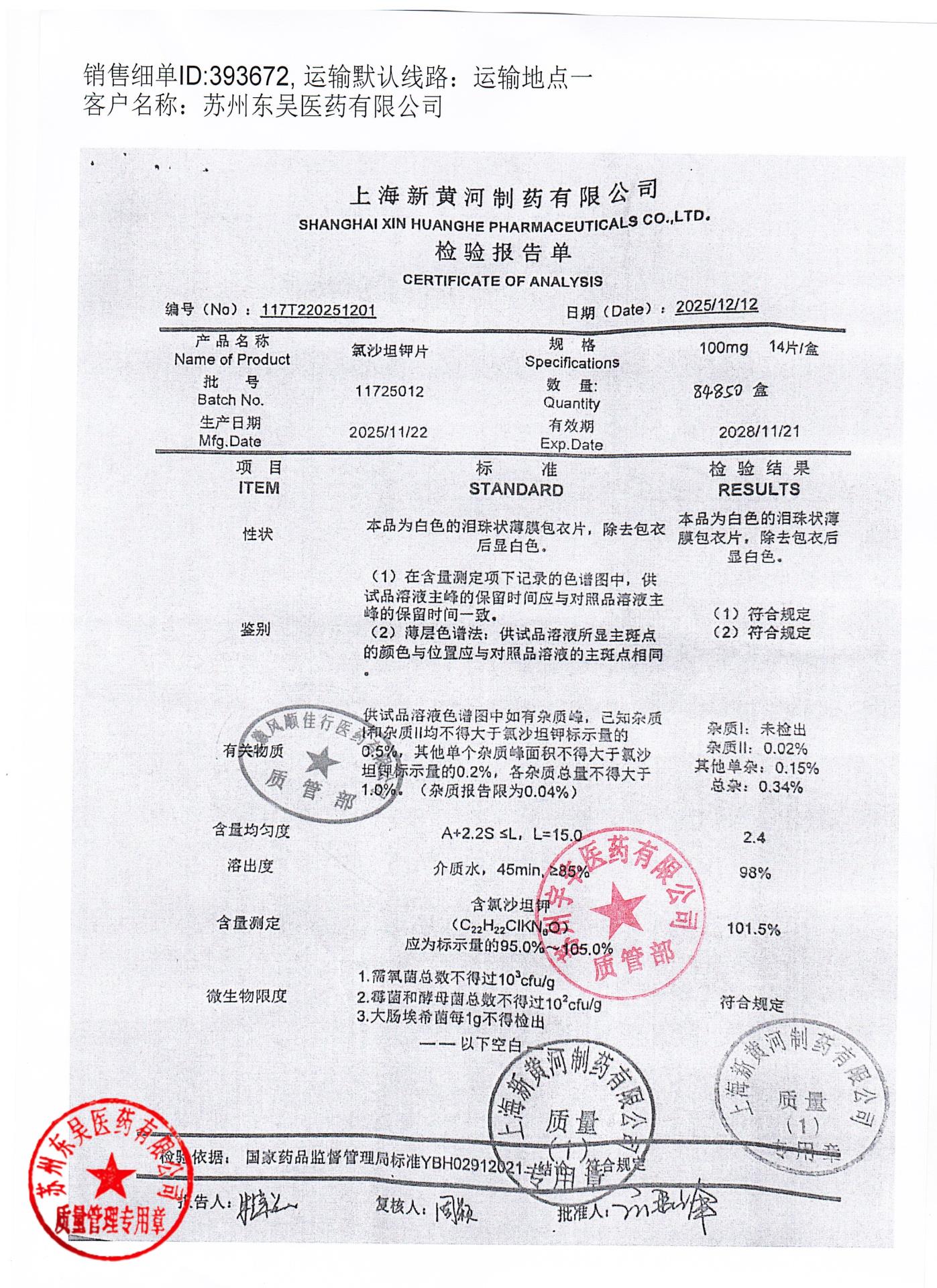 11725012氯沙坦钾片