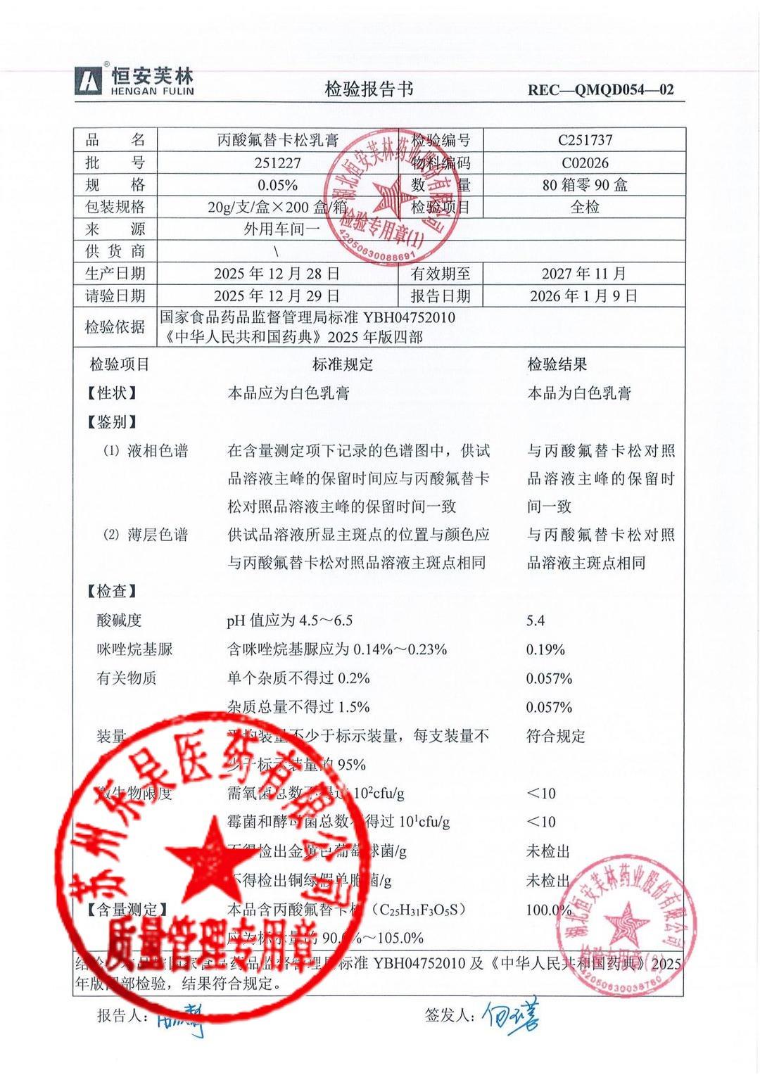 丙酸氟替卡松乳膏-251227