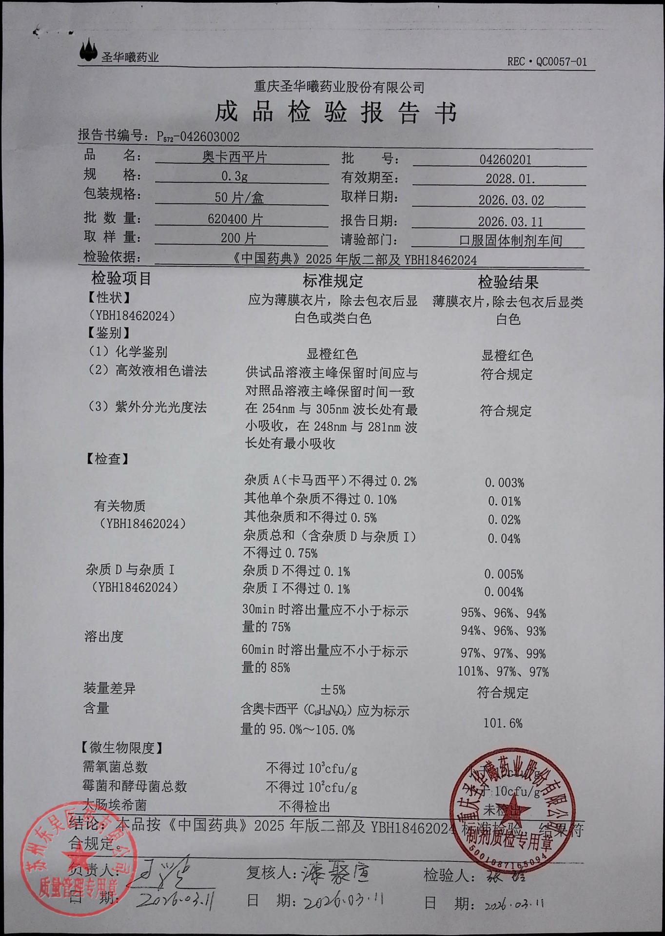 04260201奥卡西平片