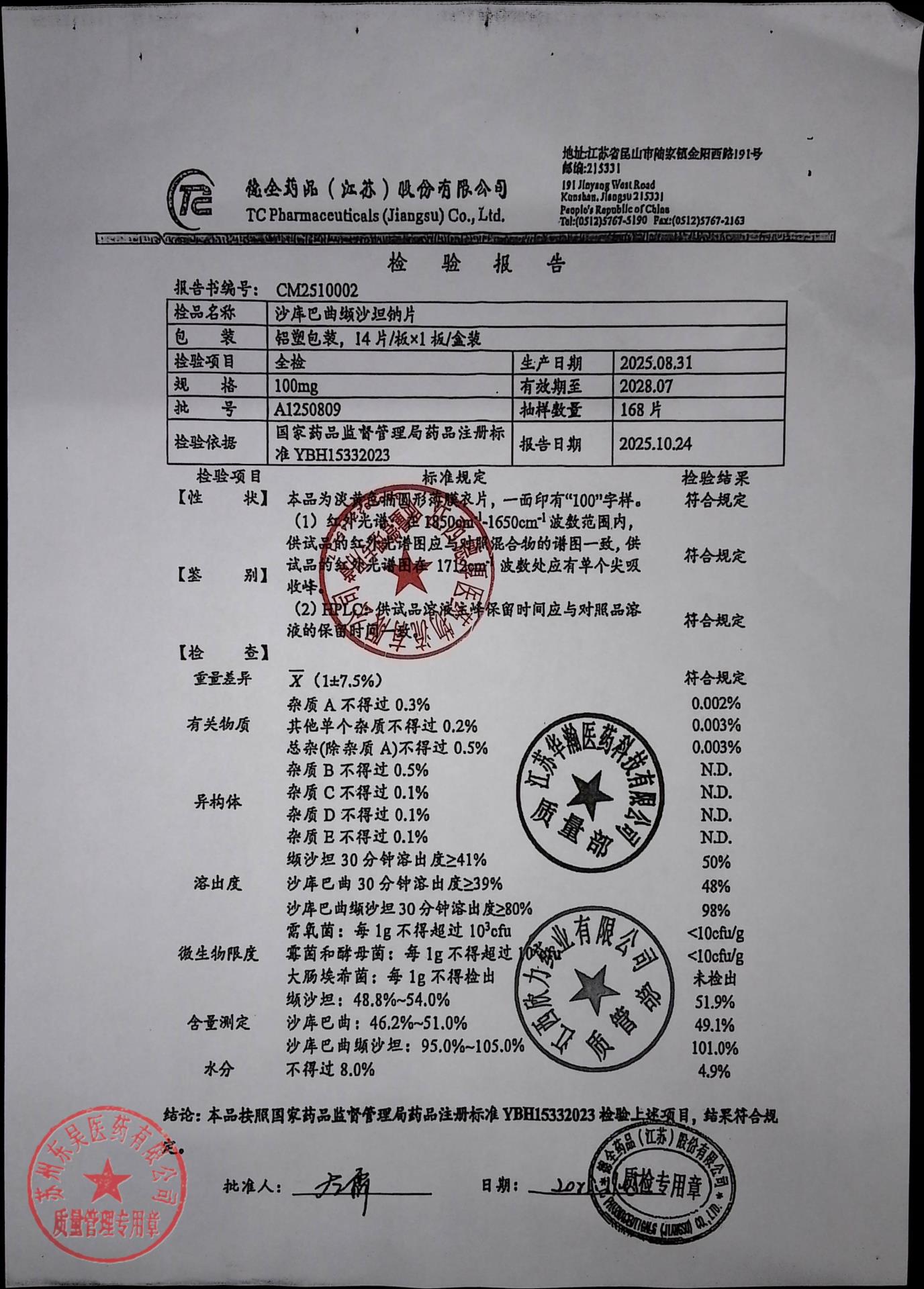 A1250809沙库巴曲缬沙坦钠片