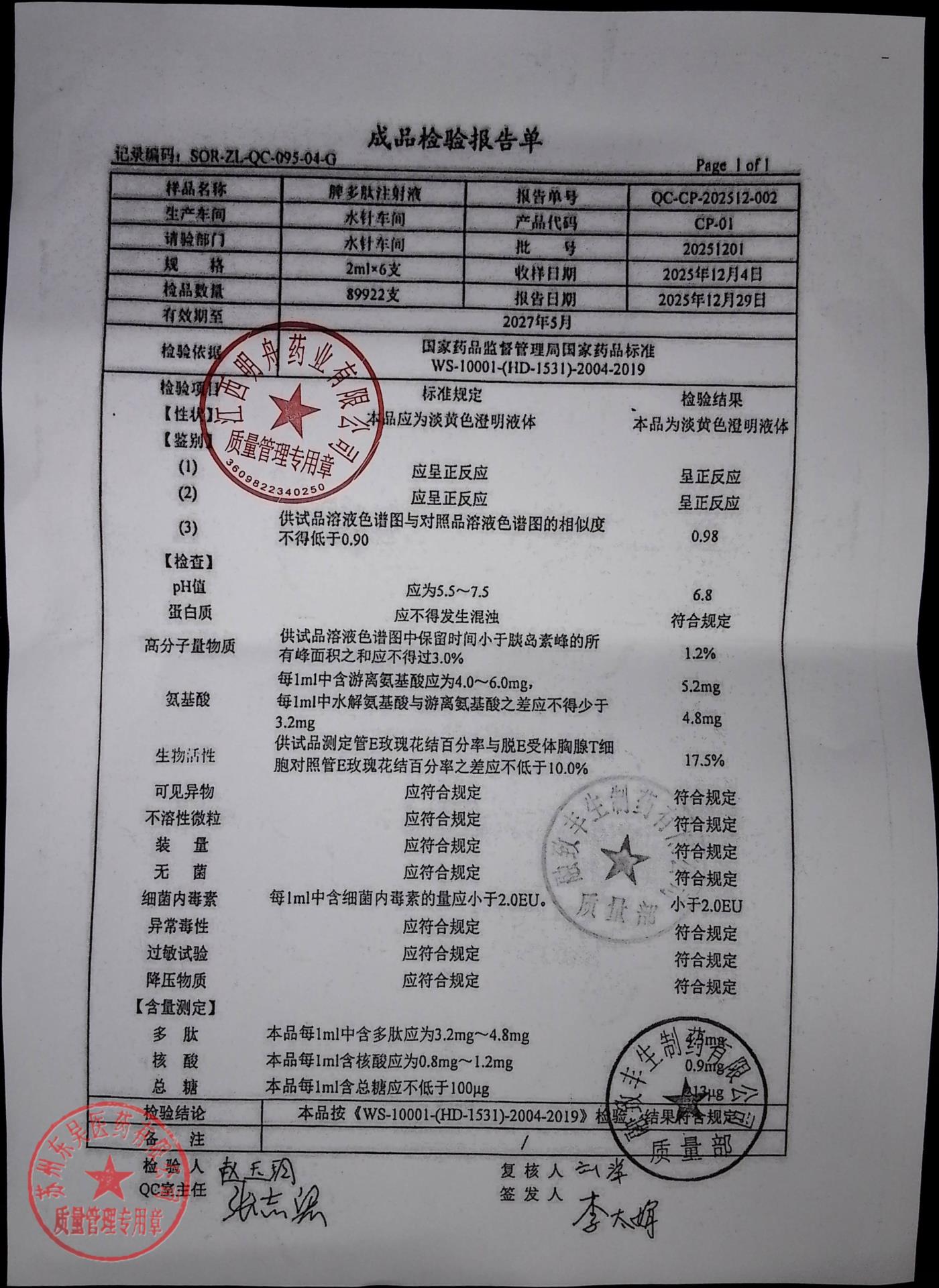 20251201脾多肽注射液