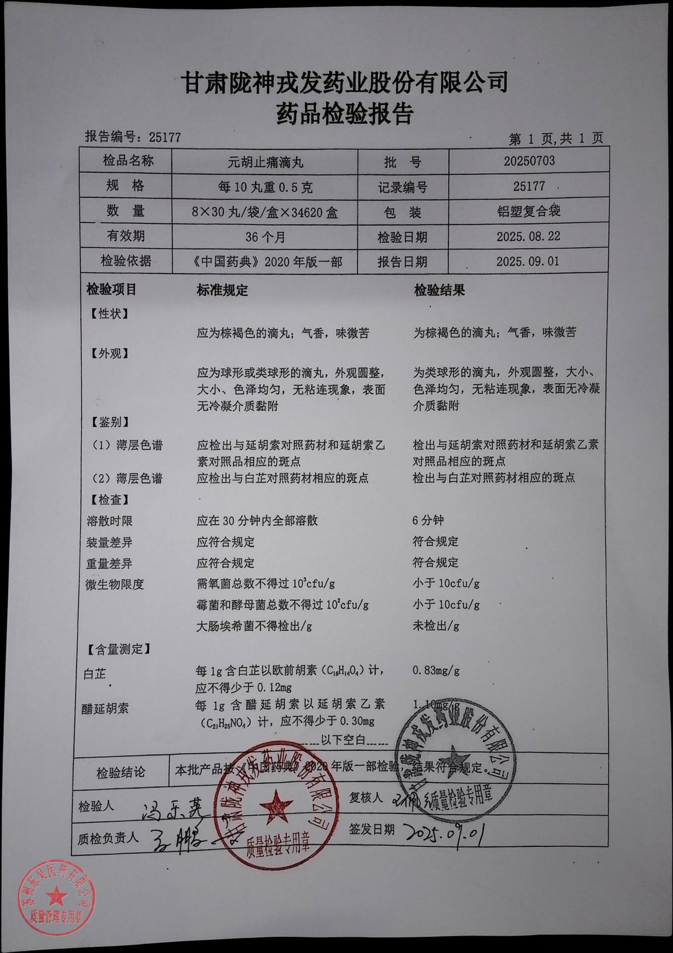 20250703元胡止痛滴丸