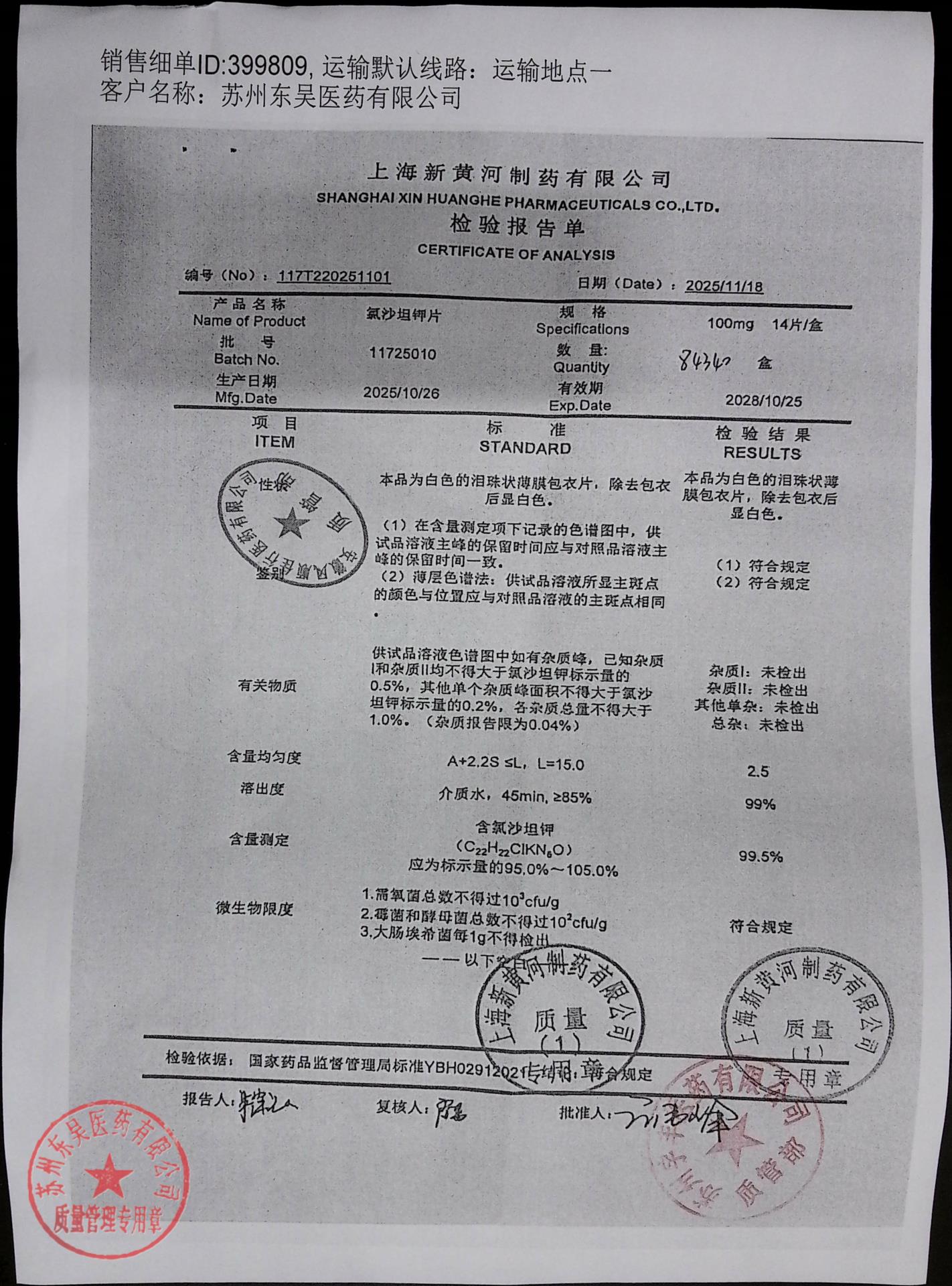 11725010氯沙坦钾片