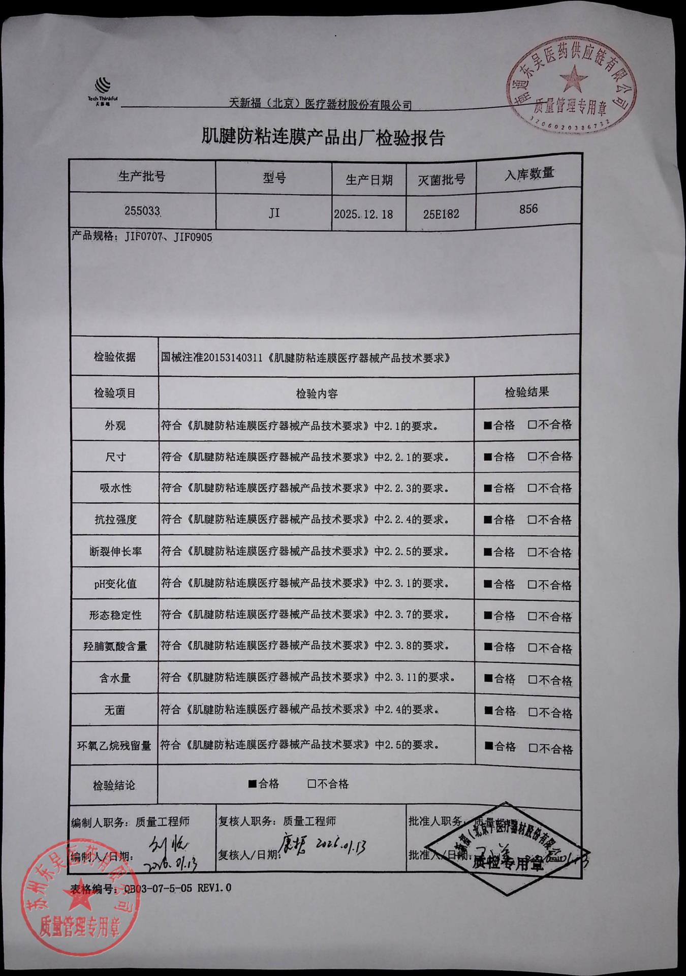 255033肌腱防粘连膜