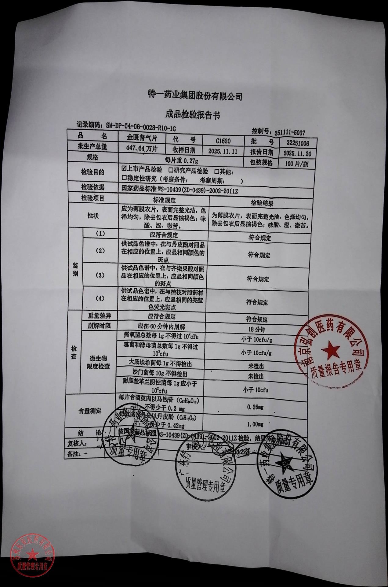 32251006金匮肾气片