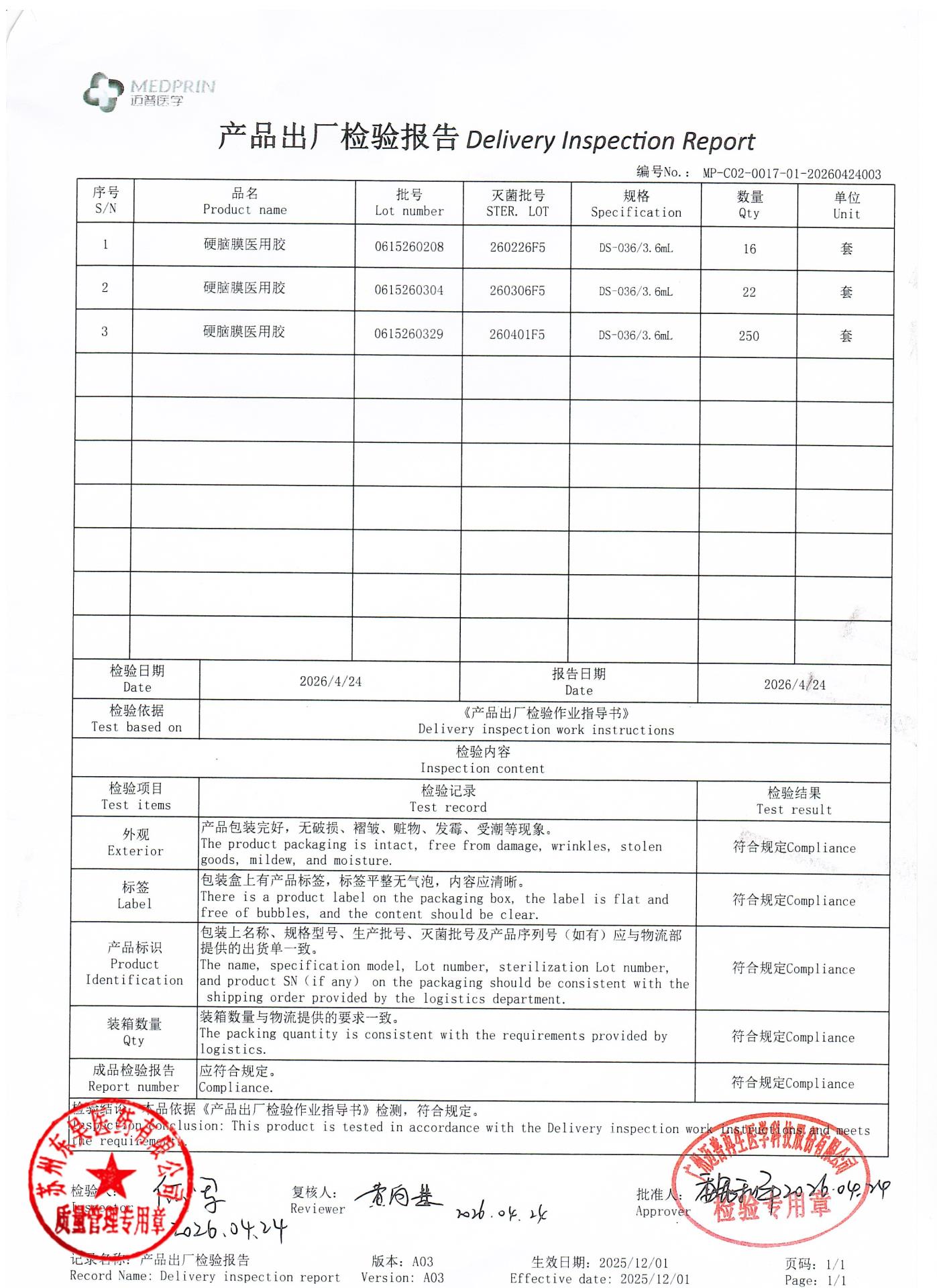 0615260208,0615260304,1615260329硬脑膜医用胶
