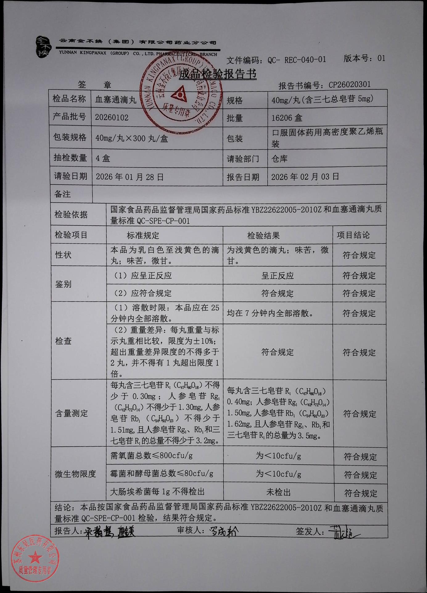20260102血塞通滴丸