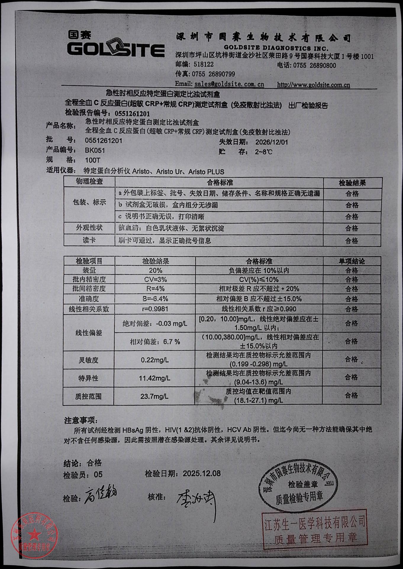 0551261201全程全血C反应蛋白(超敏CRP+常规CRP)测定试剂盒(免疫散射比浊法)