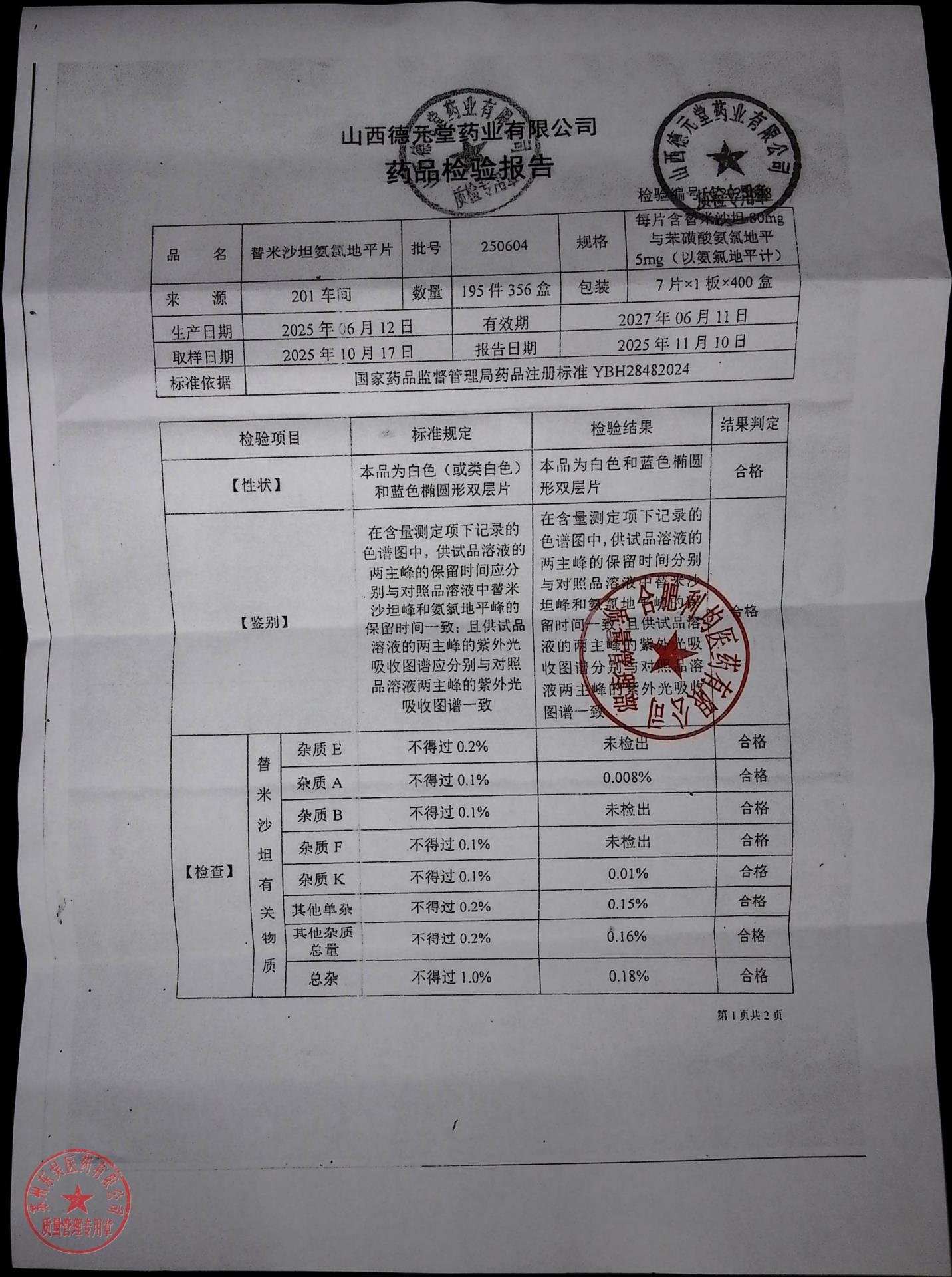 250604替米沙坦氨氯地平片1