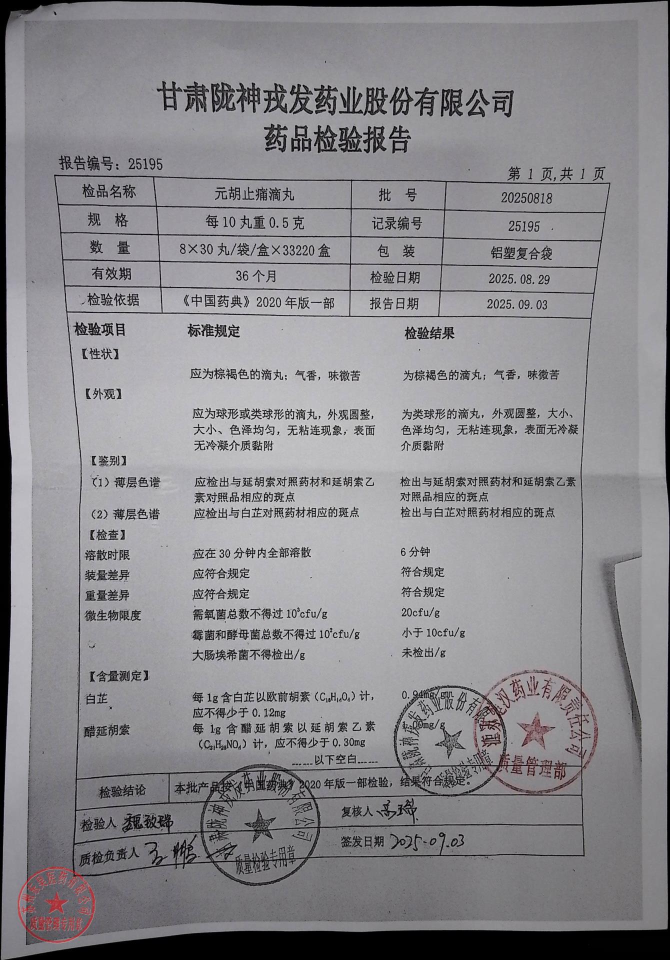 20250818元胡止痛滴丸