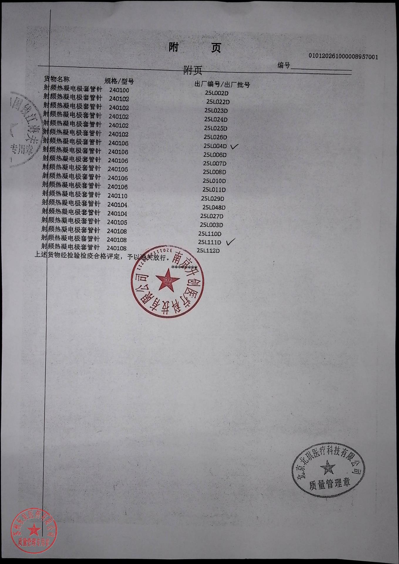 25L111D   25L004D射频热凝电极套管针2