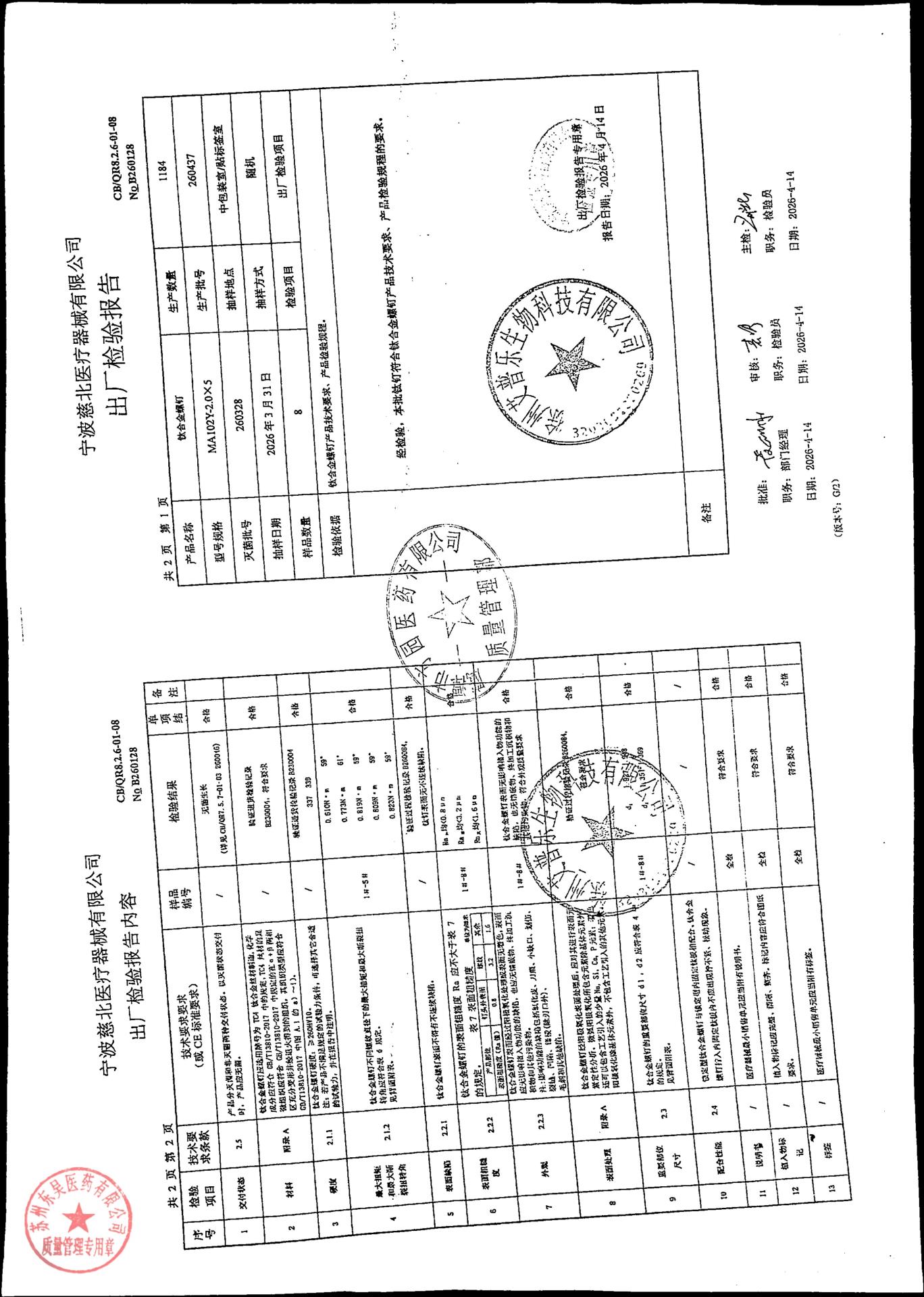 260437钛合金螺钉