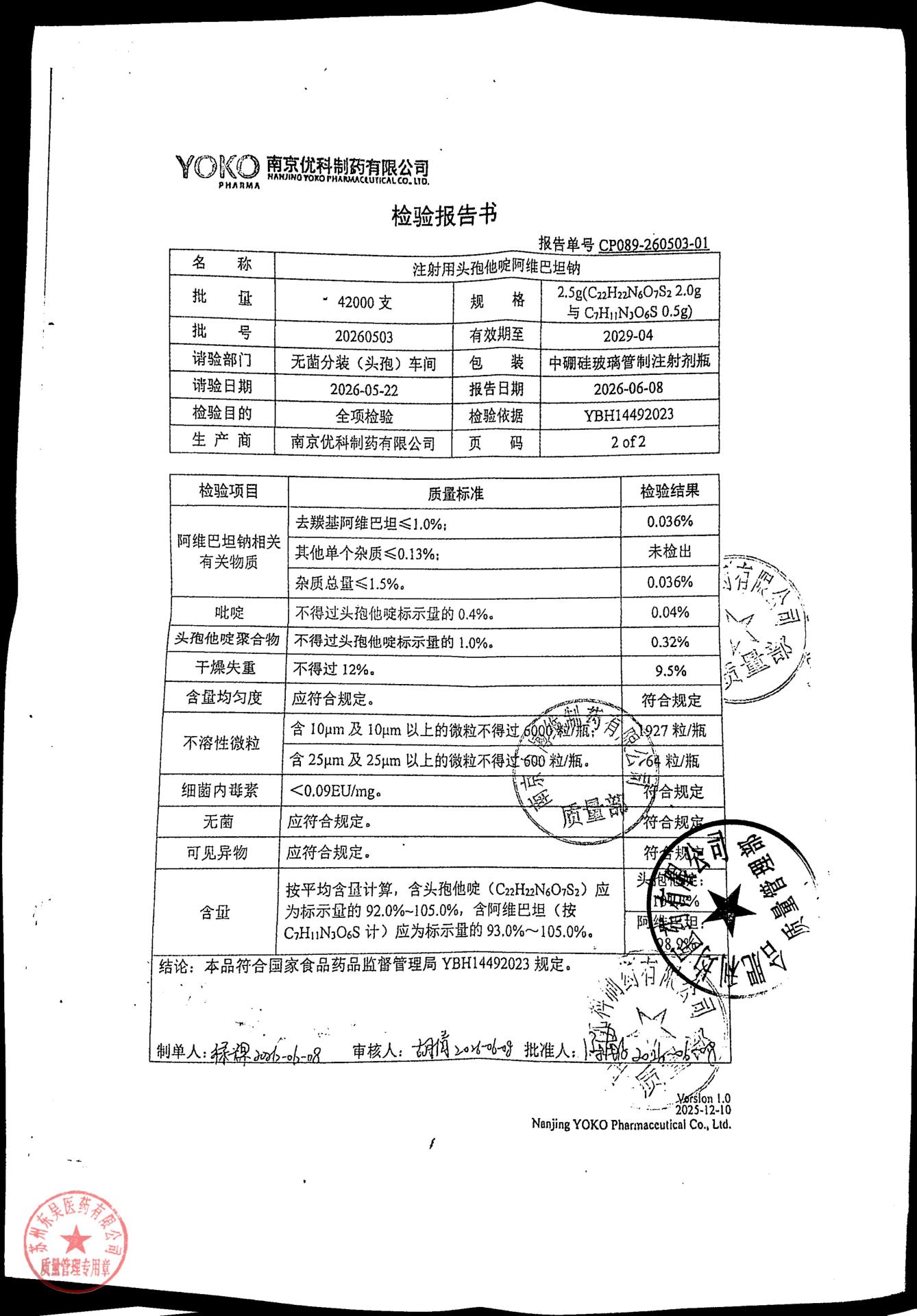 20260503注射用头孢他啶阿维巴坦钠1