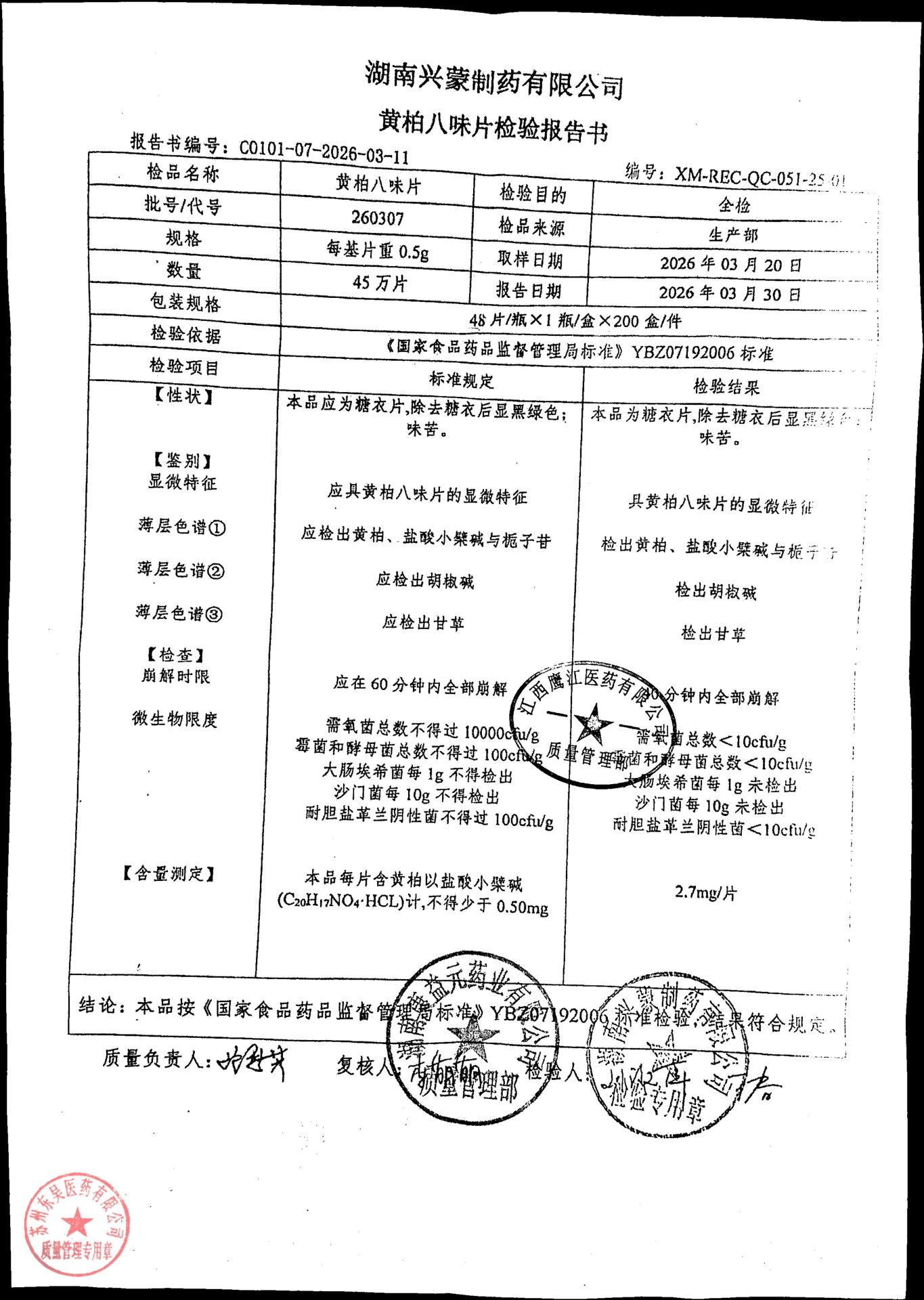 260307黄柏八味片