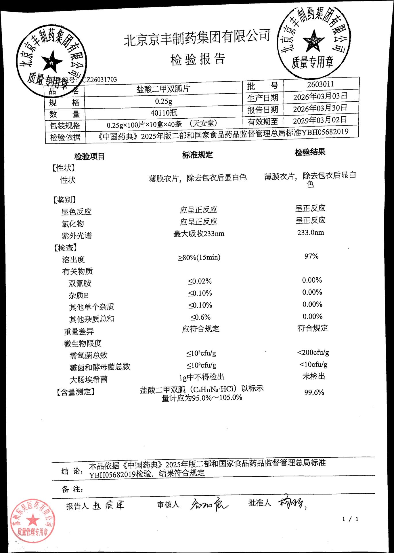 2603011盐酸二甲双胍片