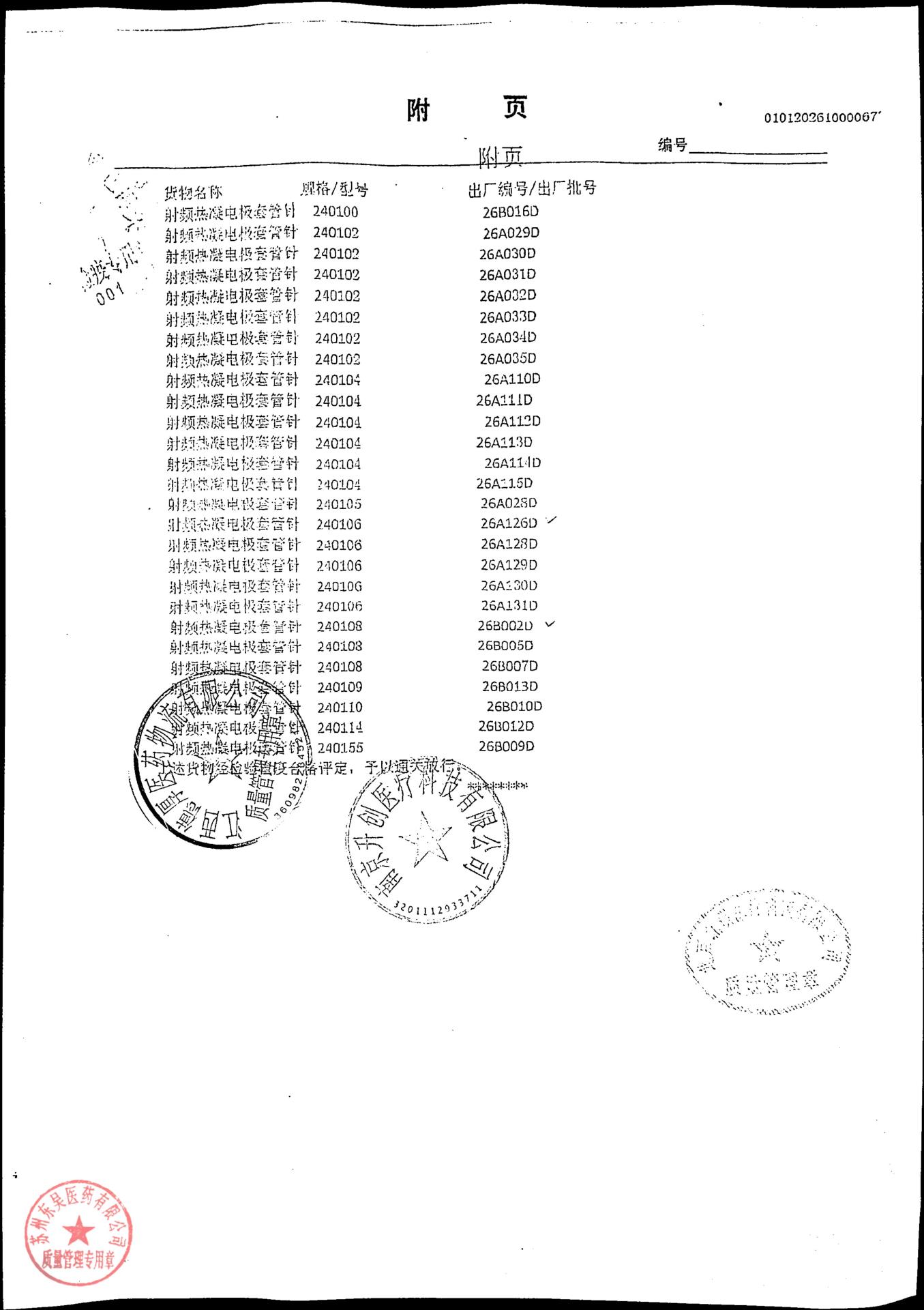 26B002D射频热电极套管针3