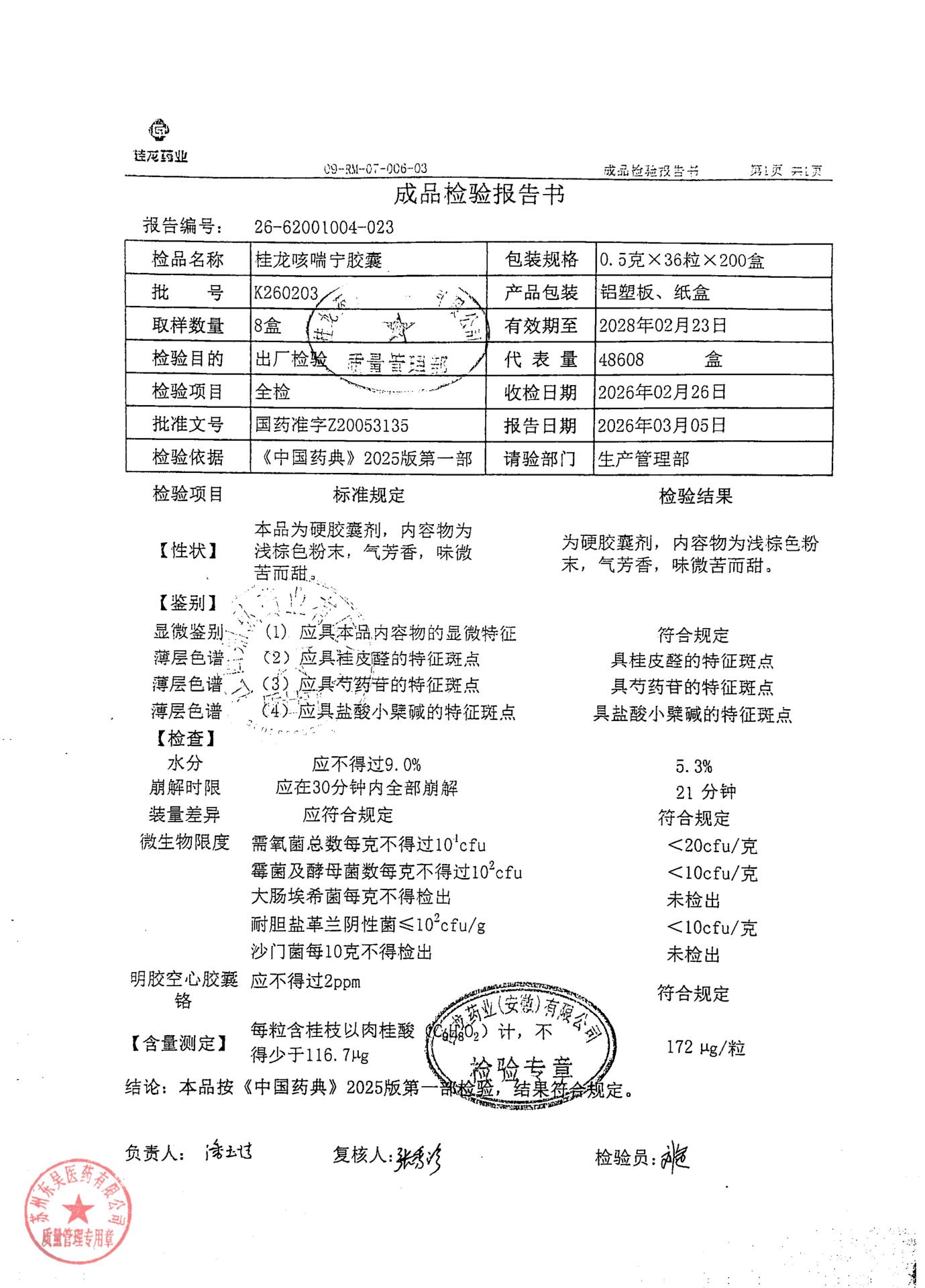 K260203桂龙咳喘宁胶囊