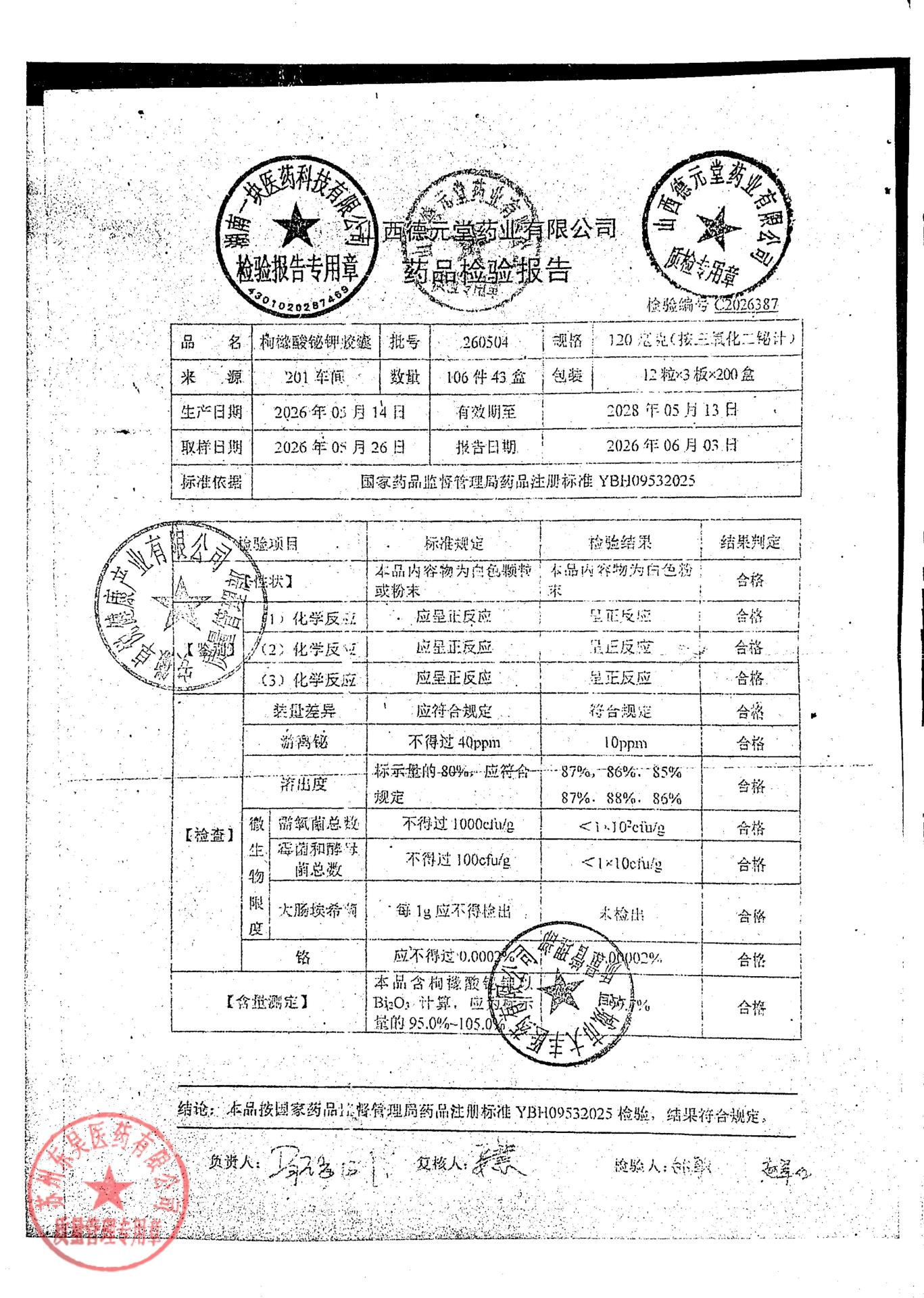 260504枸橼酸铋钾胶囊
