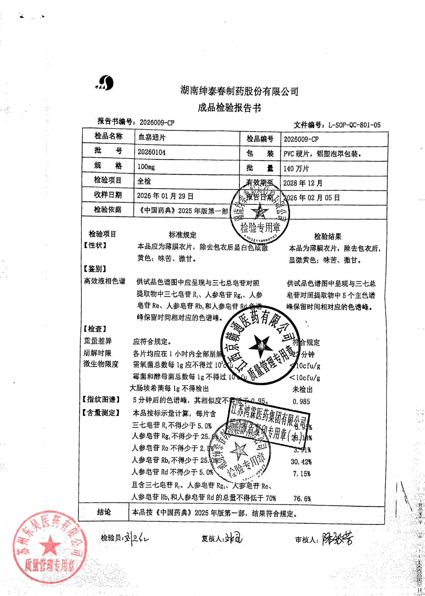 20260104血塞通片