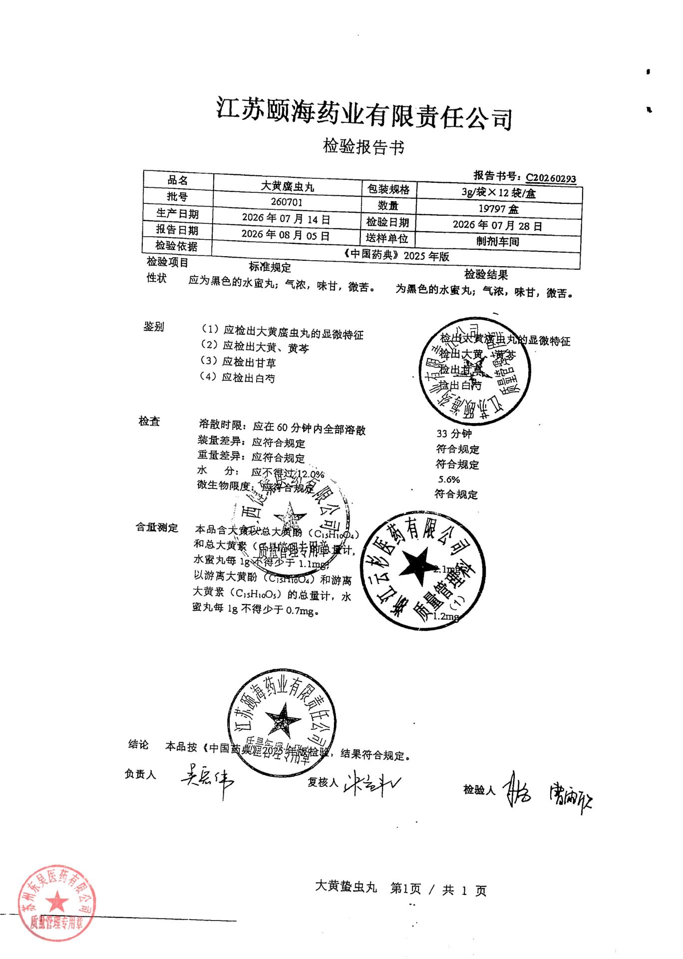 260701大黄䗪虫丸