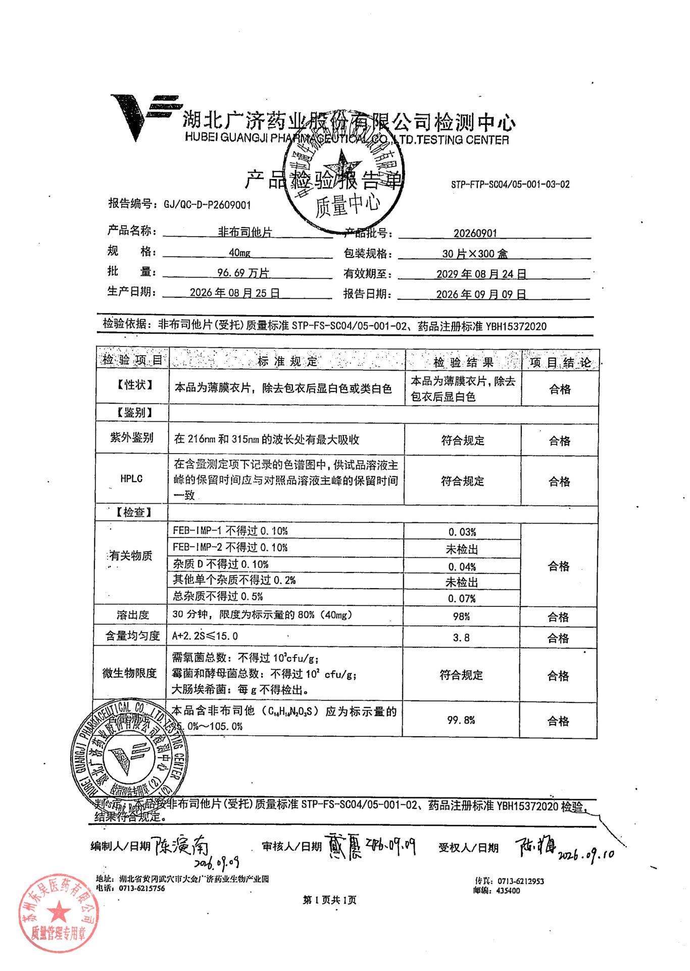 20260901非布司他片
