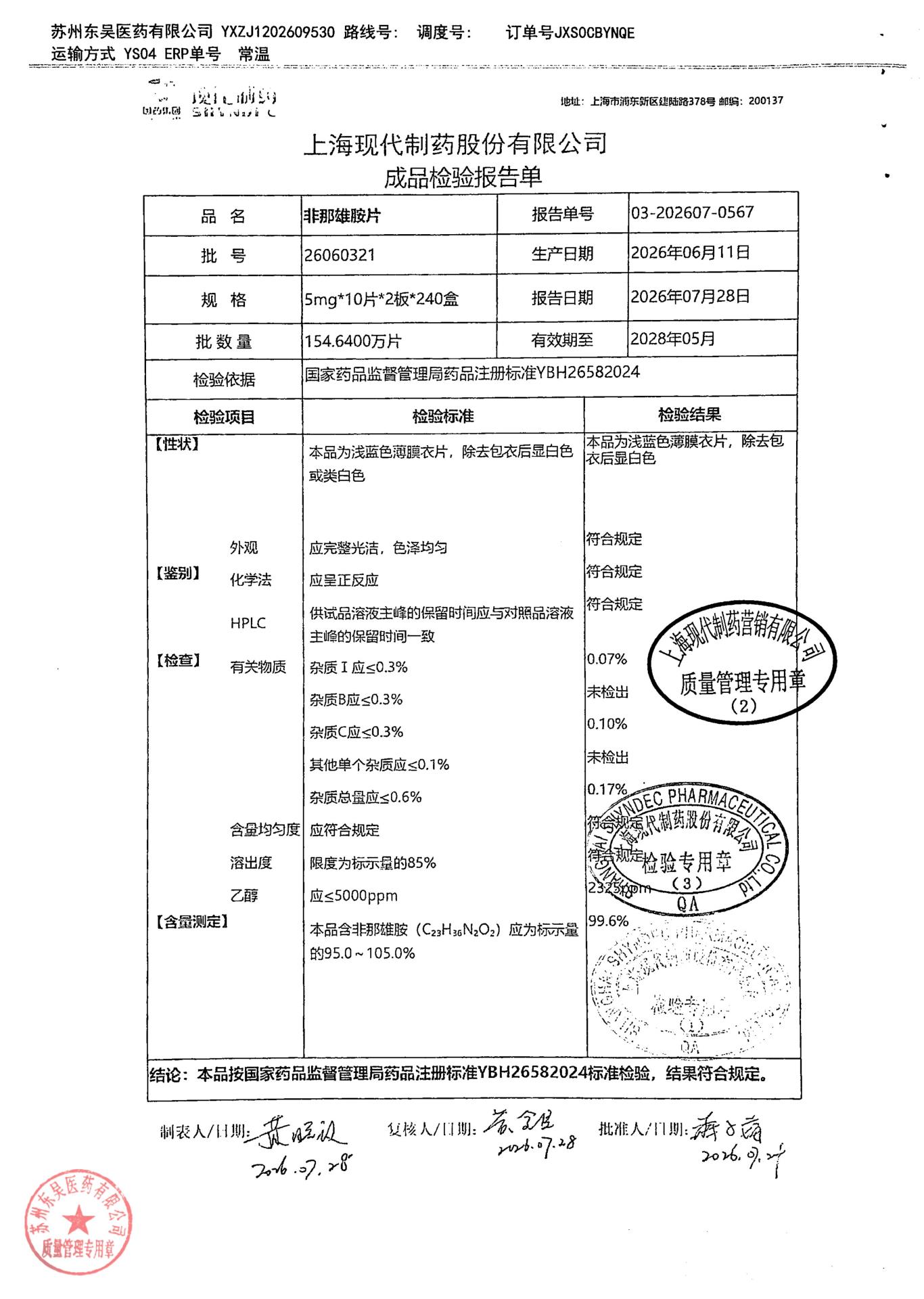 26060321非那雄胺片