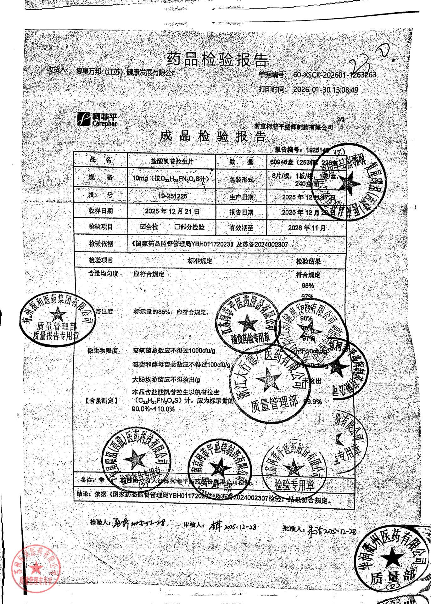 19-251225盐酸凯普拉生片2