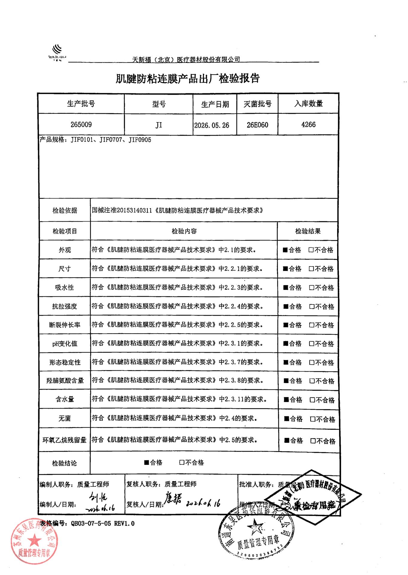 265009肌腱防粘连膜